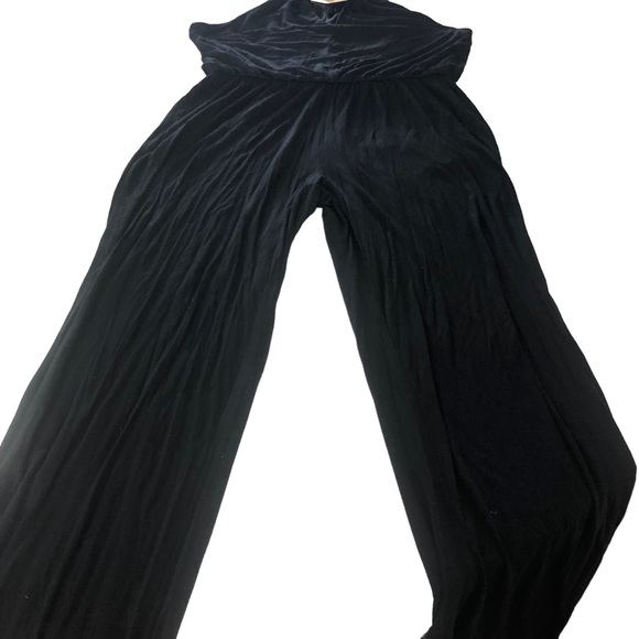 Milano Rayón Black Jumpsuit Wide legs SZ XL - Picture 2 of 16